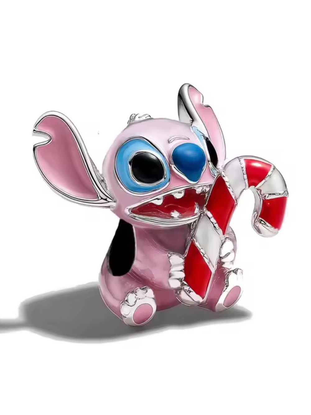 Pink Stitch-Inspired Candy Cane Figurine Toy